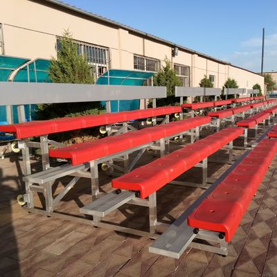 ভালো দাম পোর্টেবল স্টেডিয়াম আউটডোর মেটাল Bleachers প্লাস্টিকের আসন সঙ্গে অ্যালুমিনিয়াম উপাদান অনলাইন