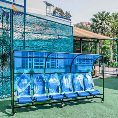 কাস্টমাইজযোগ্য লোগো / টিমের নাম বিকল্প এবং এডিএ সম্মতিযুক্ত অ্যাক্সেসযোগ্যতার সাথে পোর্টেবল ফুটবল প্রতিস্থাপন বেঞ্চ আশ্রয়