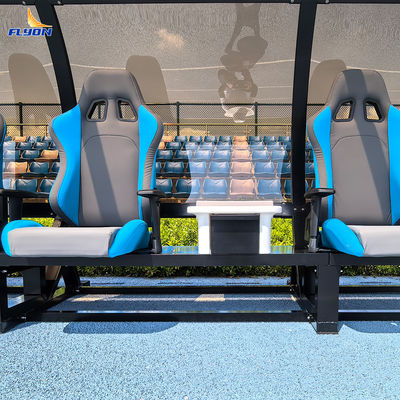 অ্যালুমিনিয়াম পোর্টেবল প্রতিস্থাপন বেঞ্চ ফুটবল স্টেডিয়াম টিম আশ্রয় জন্য একত্রিত ইনস্টলেশন এবং 5 বছর ওয়ারেন্টি সঙ্গে