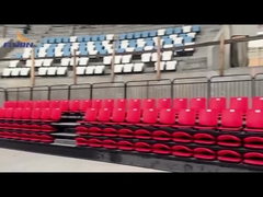 4-10 সারি সিলভার ফিনিস এবং কাস্টমাইজযোগ্য উচ্চতা সহ প্রসারিত ব্লিচারের আসন