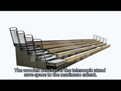 3-10 সারি কারখানা সরাসরি উচ্চ মানের টেলিস্কোপিক ব্লিচার্স কাঠের বেঞ্চ